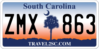 SC license plate ZMX863