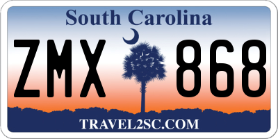 SC license plate ZMX868