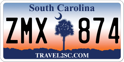 SC license plate ZMX874