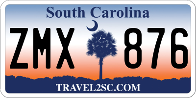 SC license plate ZMX876