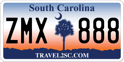 SC license plate ZMX888