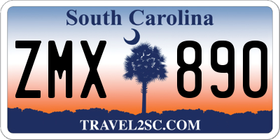 SC license plate ZMX890