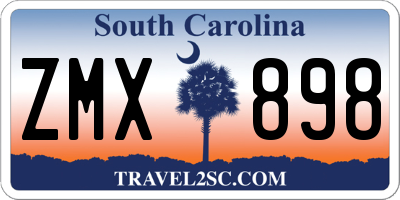 SC license plate ZMX898