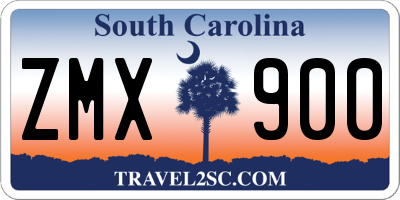 SC license plate ZMX900