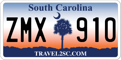 SC license plate ZMX910