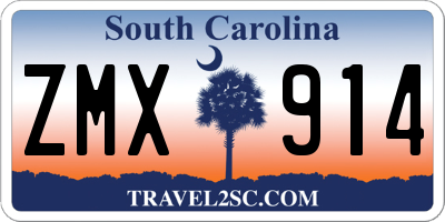 SC license plate ZMX914