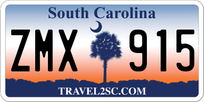 SC license plate ZMX915