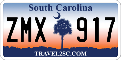 SC license plate ZMX917