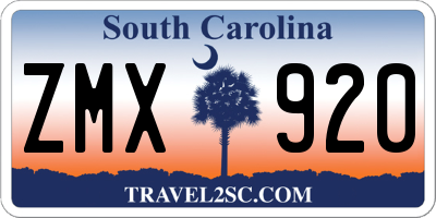 SC license plate ZMX920
