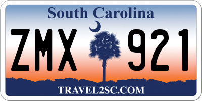 SC license plate ZMX921