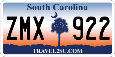 SC license plate ZMX922