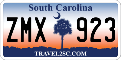 SC license plate ZMX923