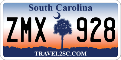 SC license plate ZMX928