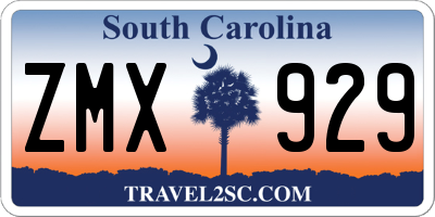 SC license plate ZMX929