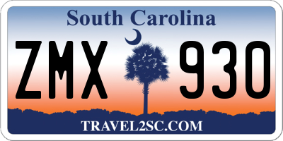 SC license plate ZMX930