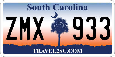 SC license plate ZMX933