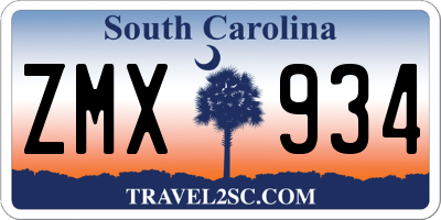 SC license plate ZMX934