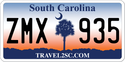 SC license plate ZMX935