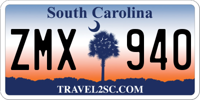 SC license plate ZMX940