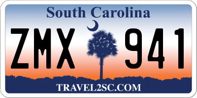 SC license plate ZMX941