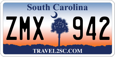 SC license plate ZMX942