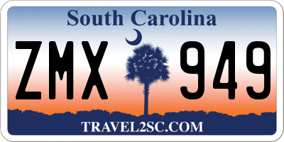 SC license plate ZMX949