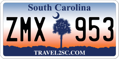 SC license plate ZMX953