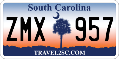 SC license plate ZMX957
