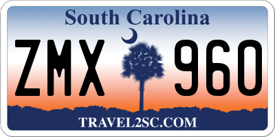 SC license plate ZMX960