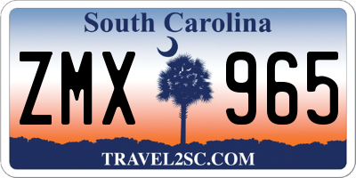 SC license plate ZMX965