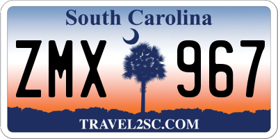 SC license plate ZMX967