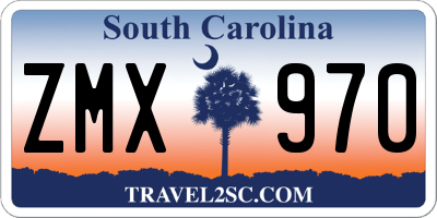 SC license plate ZMX970