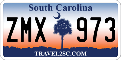 SC license plate ZMX973