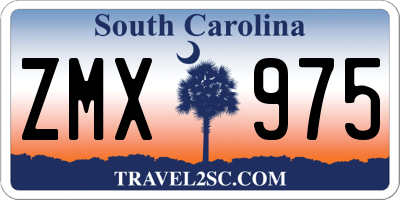 SC license plate ZMX975