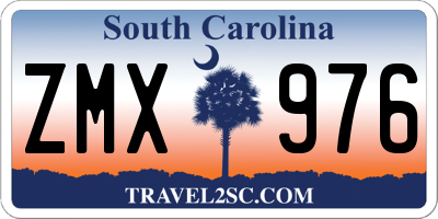 SC license plate ZMX976