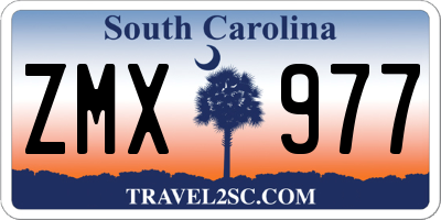SC license plate ZMX977