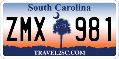 SC license plate ZMX981