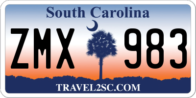 SC license plate ZMX983