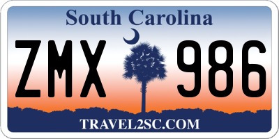SC license plate ZMX986