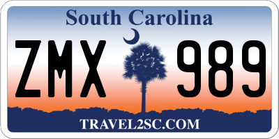 SC license plate ZMX989