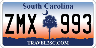 SC license plate ZMX993