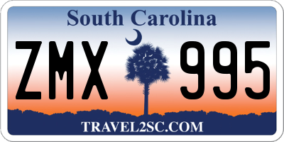 SC license plate ZMX995