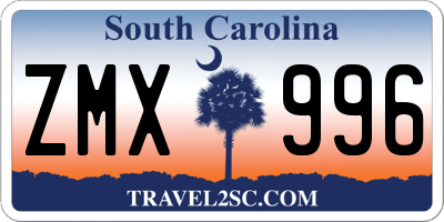 SC license plate ZMX996
