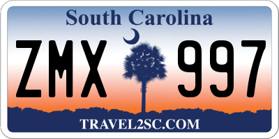 SC license plate ZMX997