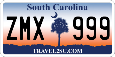 SC license plate ZMX999