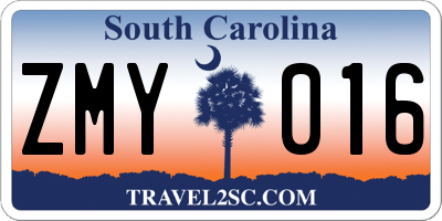 SC license plate ZMY016