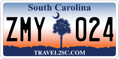 SC license plate ZMY024