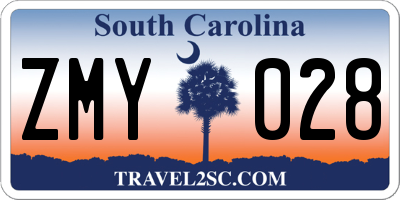 SC license plate ZMY028