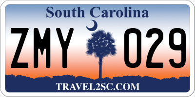 SC license plate ZMY029