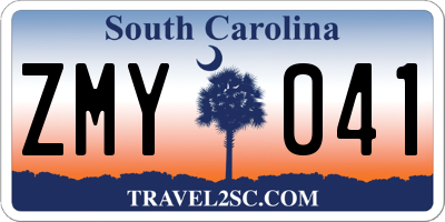 SC license plate ZMY041